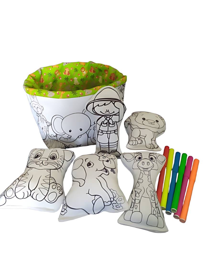 Kit de Pintura Reutilizável – Safari | Brinquedo Lavável para Crianças de 2 a 6 anos