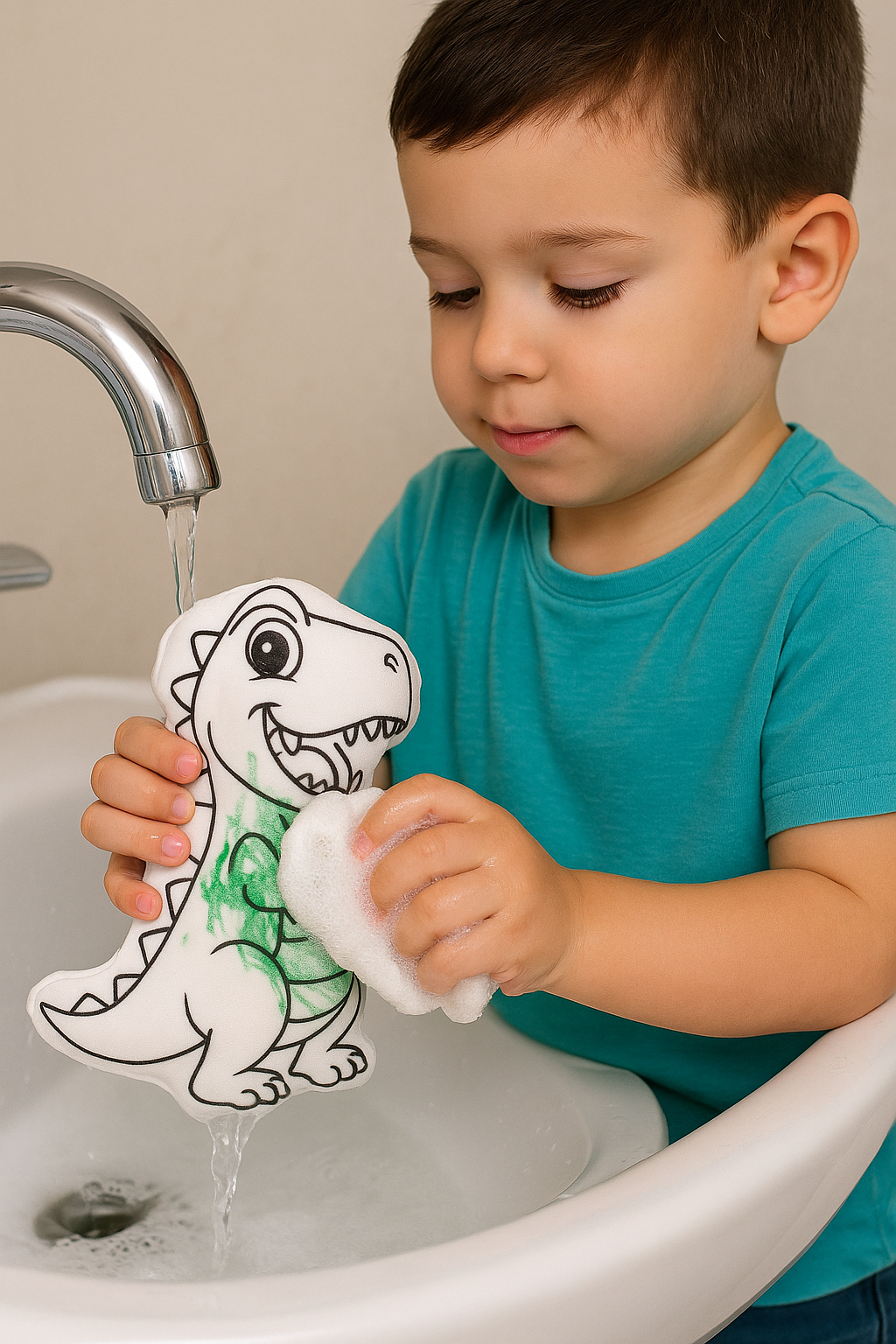 Kit de Pintura Reutilizável – Dinossauros| Brinquedo Lavável e Educativo (Cópia)