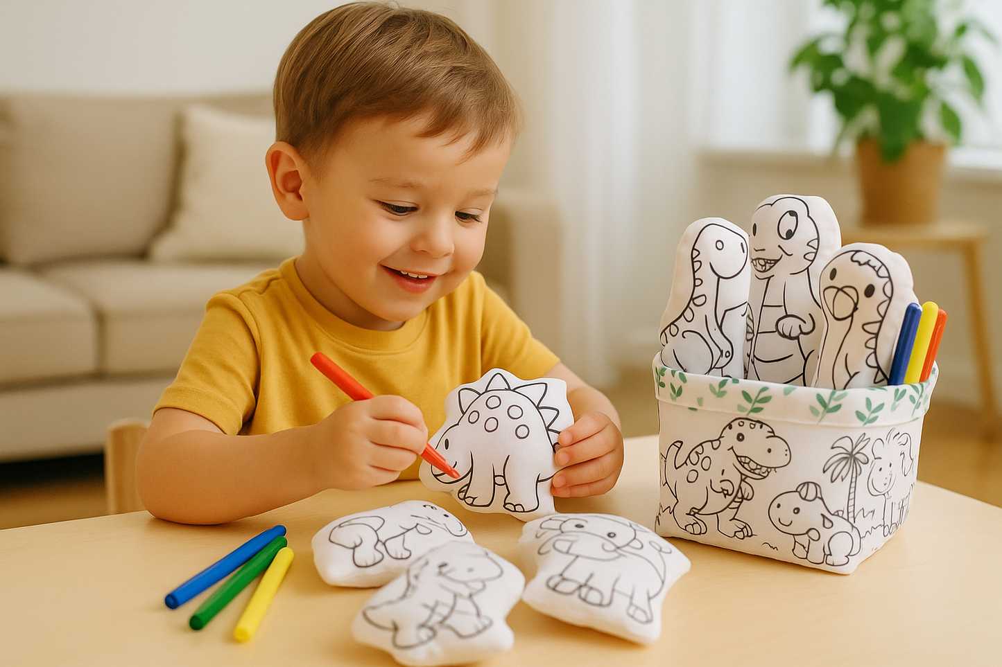 Kit de Pintura Reutilizável – Dinossauros| Brinquedo Lavável e Educativo (Cópia)