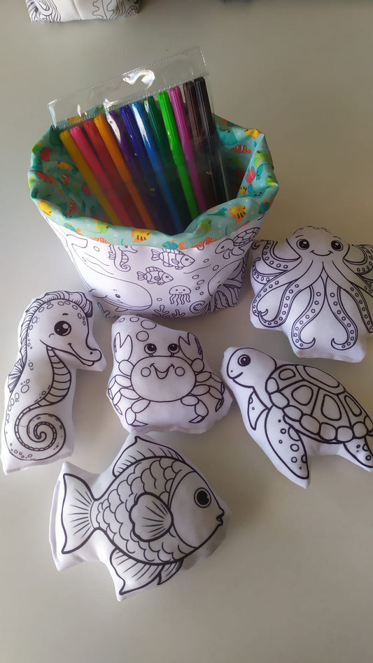 Kit de Pintura Reutilizável – Amigos do Mar| Brinquedo Lavável e Educativo (Cópia) (Cópia)