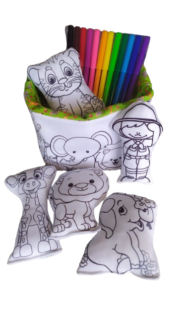 Kit de Pintura Reutilizável – Safari | Brinquedo Lavável para Crianças de 2 a 6 anos
